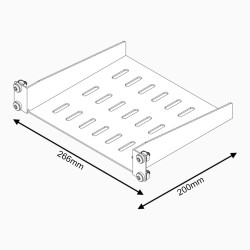 Soundcart 1U 200mm Shelf